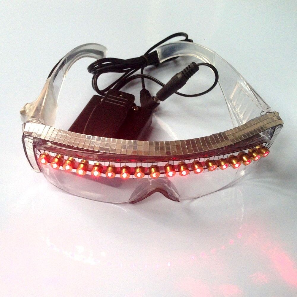 Powerful RED Light Laser LED Glasses  Night-club Party Perform Laser Eyeglass - Fresh Stock Dated February 2026