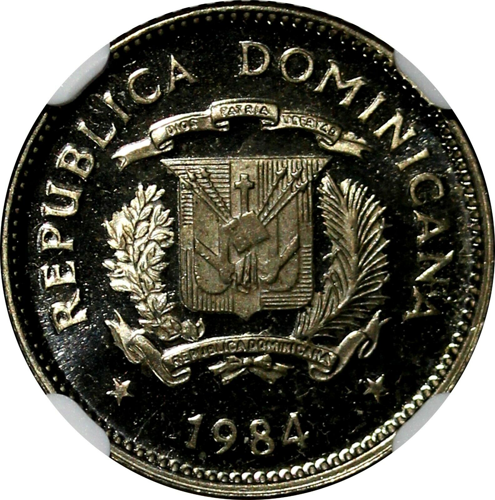 DOMINICAN REPUBLIC PROOF 1984 MO 10 Centavos NGC PF67 ULTRA CAMEO Duarte KM# 60 - Fresh Stock Dated February 2026