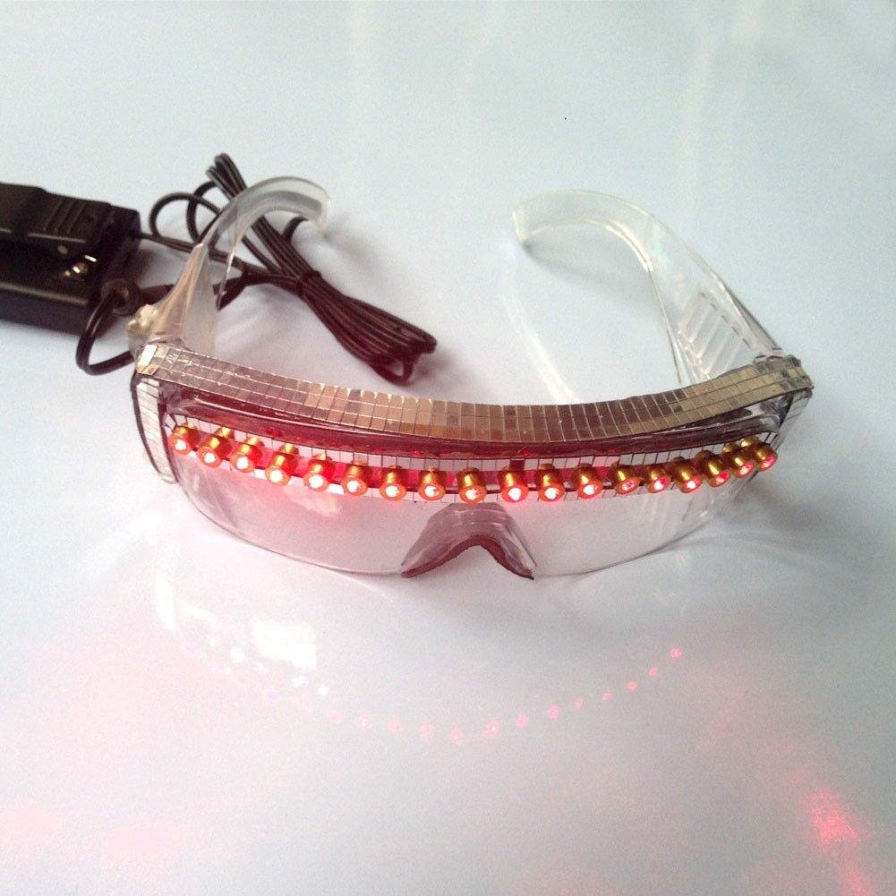 Powerful RED Light Laser LED Glasses  Night-club Party Perform Laser Eyeglass - Fresh Stock Dated February 2026