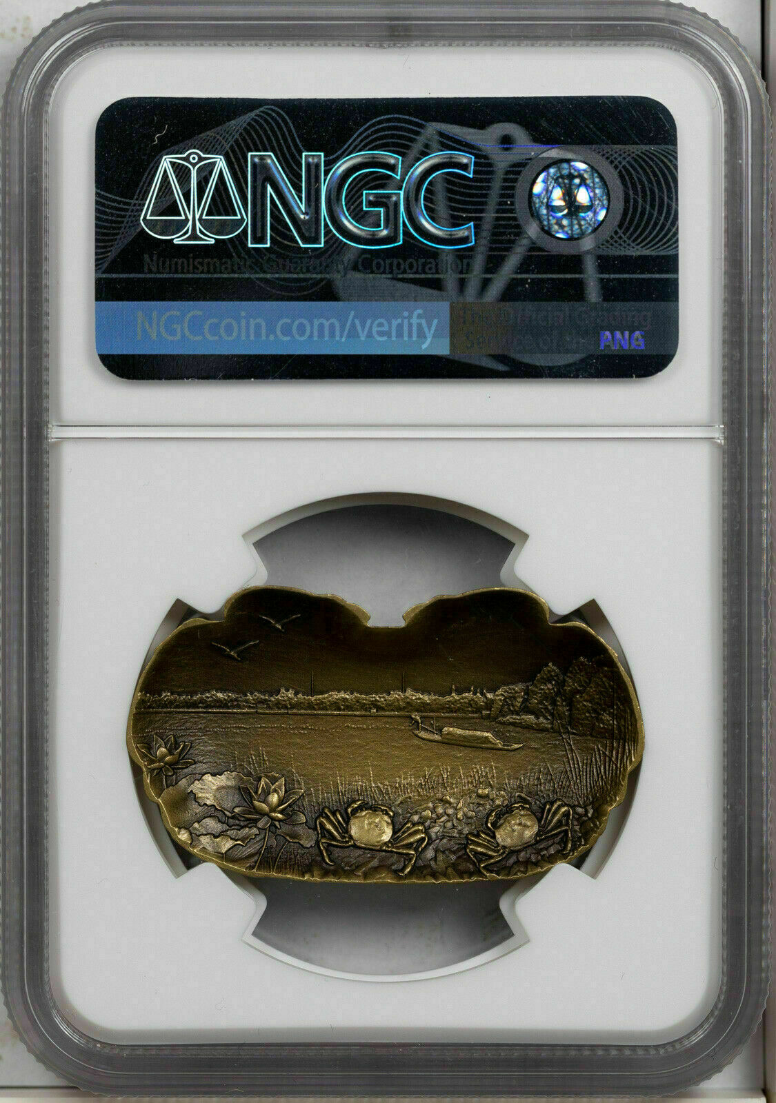 2020 CHINA 40mm BRASS CHINESE MITTEN CRAB NGC MS 70 ANTIQUED FINEST KNOWN - Fresh Stock Dated February 2026