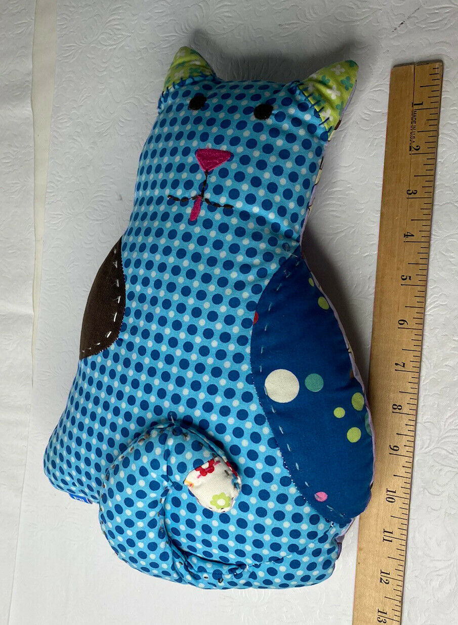 PB Pottery Barn Teen Cat Blue Check Fabric Pillow Bird Purple Fabric - Fresh Stock Dated January 2026