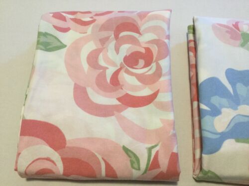 2 Pottery Barn Kids Standard Pillow Shams Floral Pink Blue Green on White Cotton - Fresh Stock Dated December 2025