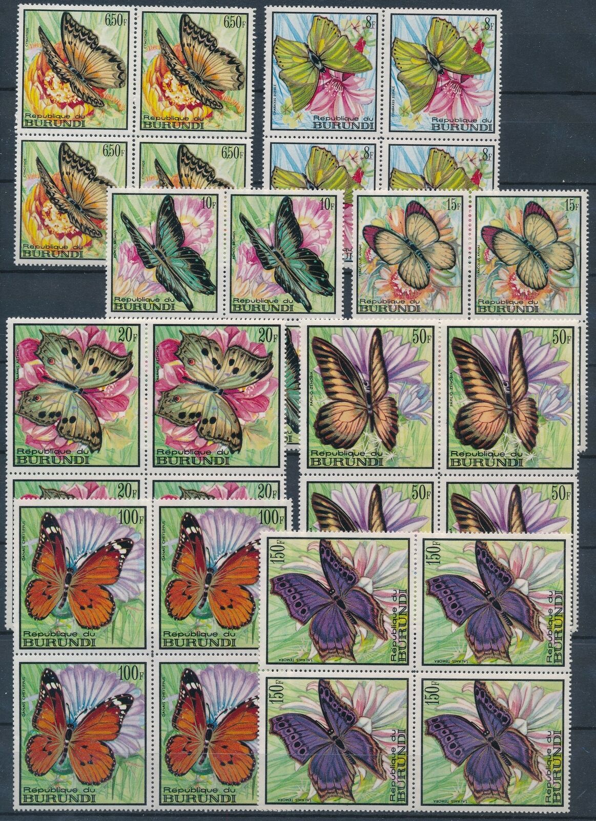 [PG20262] Burundi 1968 : Butterflies - 4x Good Set Very Fine MNH Stamps - 0 - Fresh Stock Dated December 2025