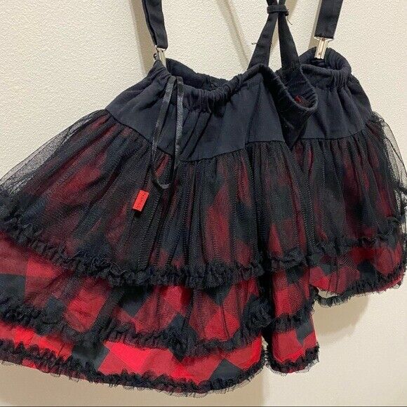 TRIPP NYC Tutu red plaid skirt with detachable bondage straps Extremely RARE HTF - Fresh Stock Dated December 2025