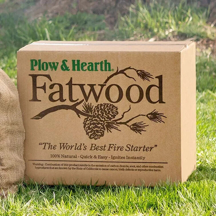 Plow & Hearth Fatwood Fire Starter 25 lb. Box - Fresh Stock Dated December 2025