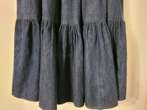 Vtg 80s Bis Bis Tiered Western Prairie Boho Denim Chambray Skirt Sz 40 USA 10 - Fresh Stock Dated February 2026