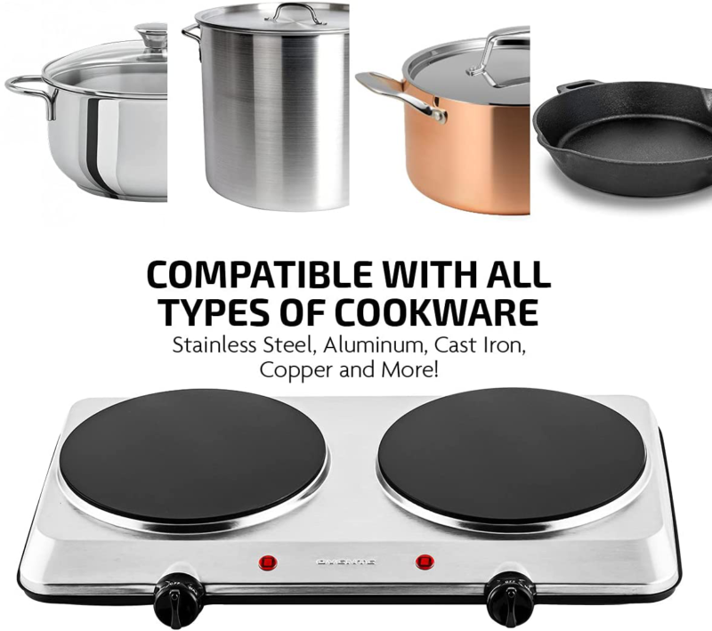 Estufa Electrica para Cocina Portatil 2 Hornillas Estufas Electricas Portatiles - Fresh Stock Dated December 2025