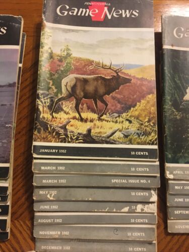 Huge lot of 38+ 1950s Pennsylvania Game News Issues Dr. Earle Poole Bird Covers - Fresh Stock Dated December 2025