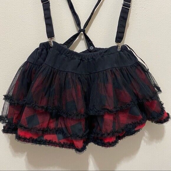 TRIPP NYC Tutu red plaid skirt with detachable bondage straps Extremely RARE HTF - Fresh Stock Dated December 2025