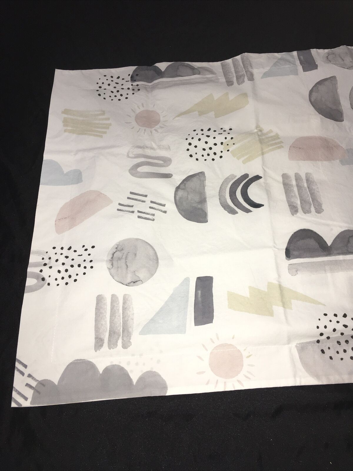 Pottery Barn Modern Kids Silly Shapes Standard Pillow Sham Abstract White Blue - Fresh Stock Dated February 2026