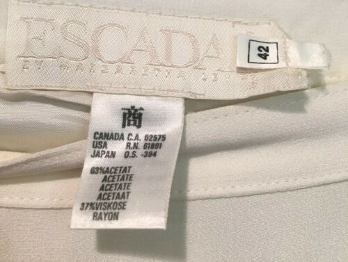 Vtg Escada Ivory Pleated Maxi Skirt Womens 42 US L Accordion Acetate W Germany - Fresh Stock Dated February 2026