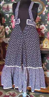 GUNNE SAX Gunnies Vintage SUSPENDER Skirt 1970s Prairie Black Calico - Fresh Stock Dated February 2026