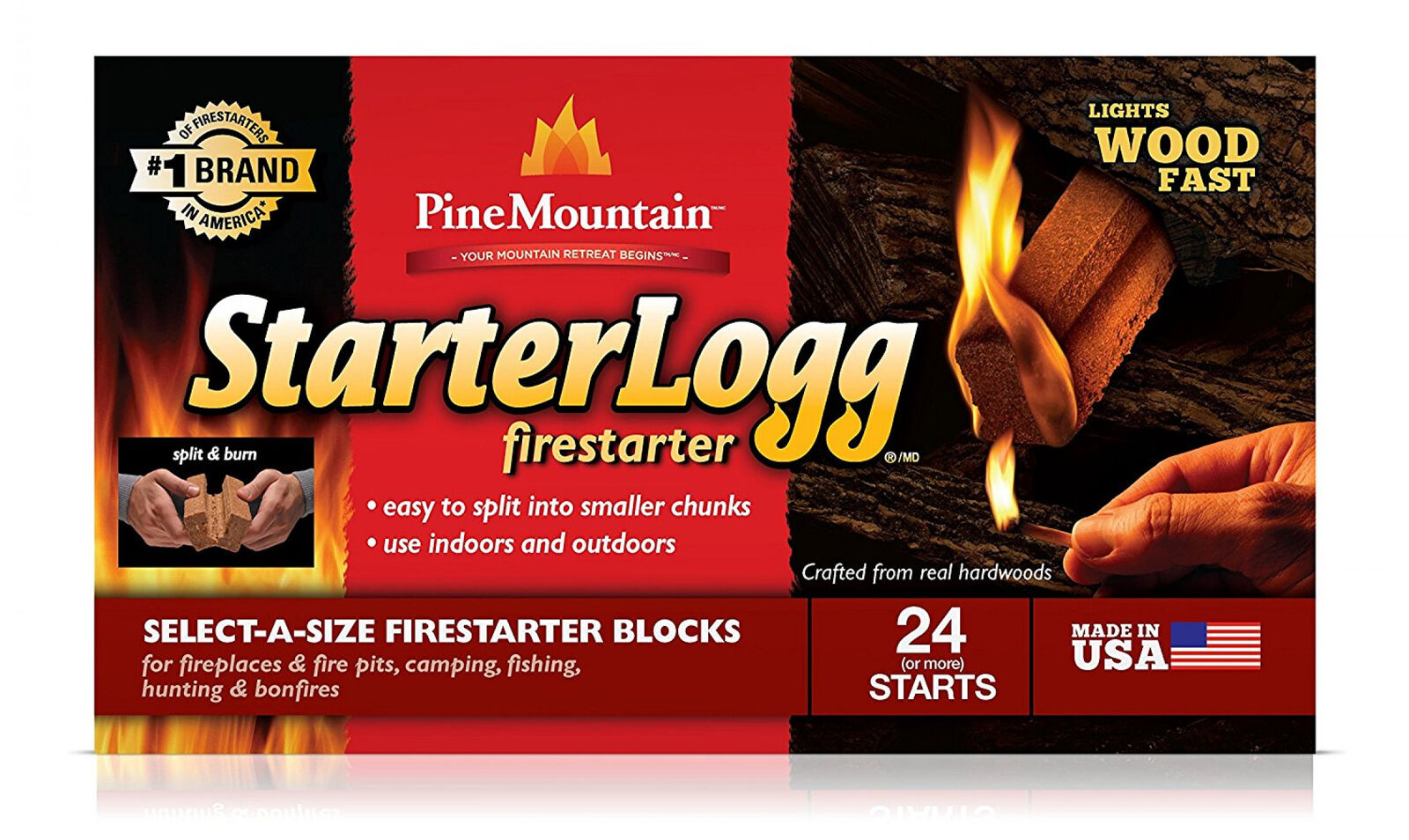 24Pc Starter Log Firestarter Fireplace Firelighter Fire Logs Wood Stove Campfire - Fresh Stock Dated December 2025