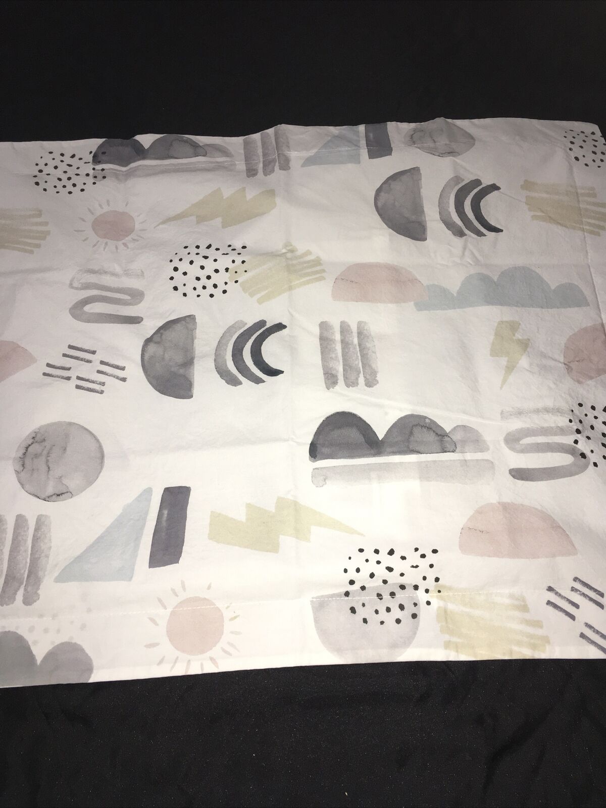 Pottery Barn Modern Kids Silly Shapes Standard Pillow Sham Abstract White Blue - Fresh Stock Dated February 2026