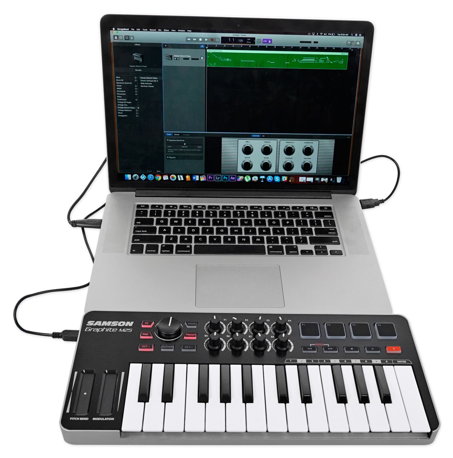 Samson Graphite M25 25-Key USB MIDI DJ Keyboard Controller For PC, MAC SAKGRM25 - Fresh Stock Dated February 2026