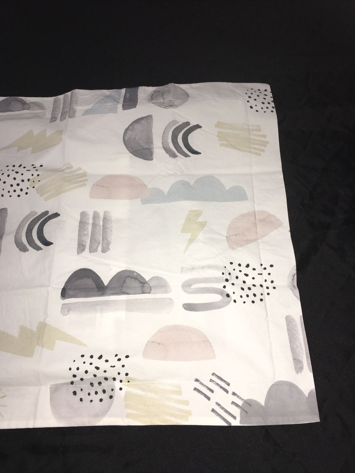 Pottery Barn Modern Kids Silly Shapes Standard Pillow Sham Abstract White Blue - Fresh Stock Dated February 2026