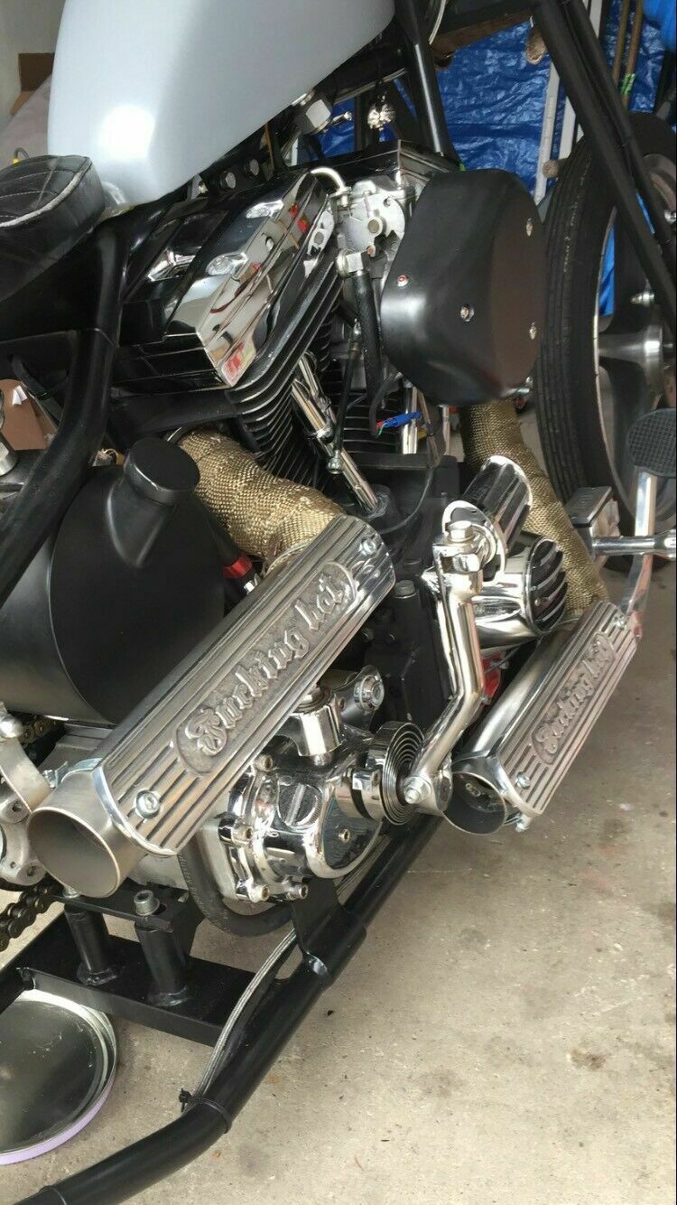 Motorcycle exhaust heat shield F** Hot Cast Aluminum Fits Harley chopper bobber - Fresh Stock Dated February 2026