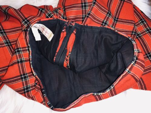 Vtg Young Pendleton Set Skirt Pants Vest Scarf Red Tartan Plaid Wool 9 10 11 12 - Fresh Stock Dated March 2026