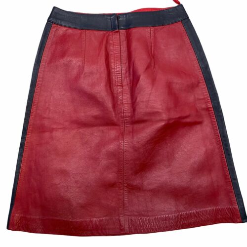 Vintage 1960s RARE Red Leather Mod Skirt Lord & Taylor Jodali Made In Israel - Fresh Stock Dated February 2026