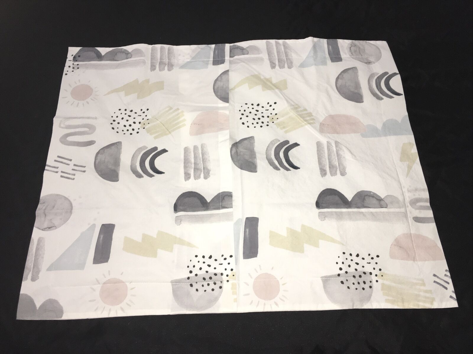 Pottery Barn Modern Kids Silly Shapes Standard Pillow Sham Abstract White Blue - Fresh Stock Dated February 2026