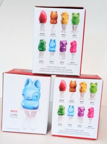 Zoku Ice Pop Molds (Lot Of 3) Cadence, Oliver, and lucky. (Owl, Rabbit, Cat) - Fresh Stock Dated February 2026