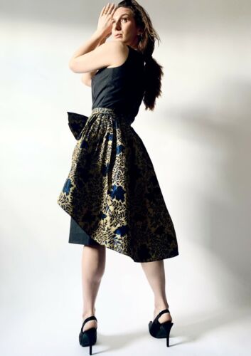 1950s over skirt vintage big bow gold sateen overskirt w26 - Fresh Stock Dated February 2026