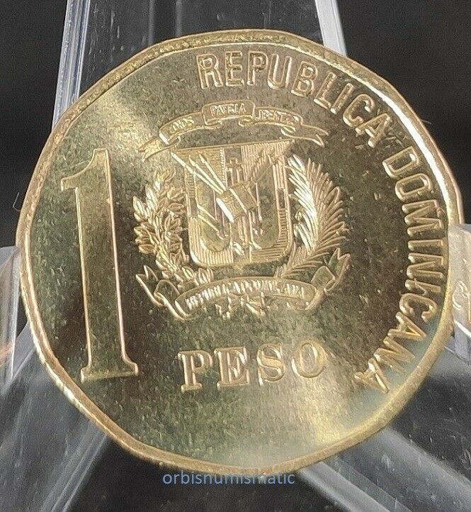 DOMINICAN REPUBLIC 1 PESO 2002 DUARTE UNC NEW COIN G432 - Fresh Stock Dated December 2025