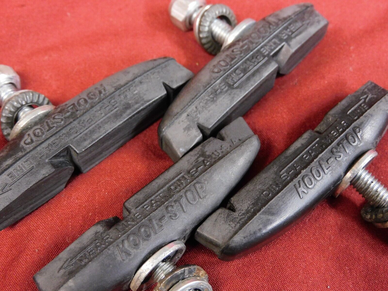 Vintage Set of 4 Kool Stop Threaded stud Brake Shoes Road MTB BMX - Fresh Stock Dated February 2026