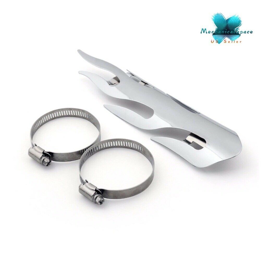 Motorcycle Chrome Exhaust Muffler Pipe Heat Shield Cover Heel Guard For Harley - Fresh Stock Dated February 2026