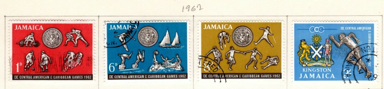 Jamaica Scott 197//247 Used on 2 Album Pages Issued 1962-1965 - Fresh Stock Dated December 2025
