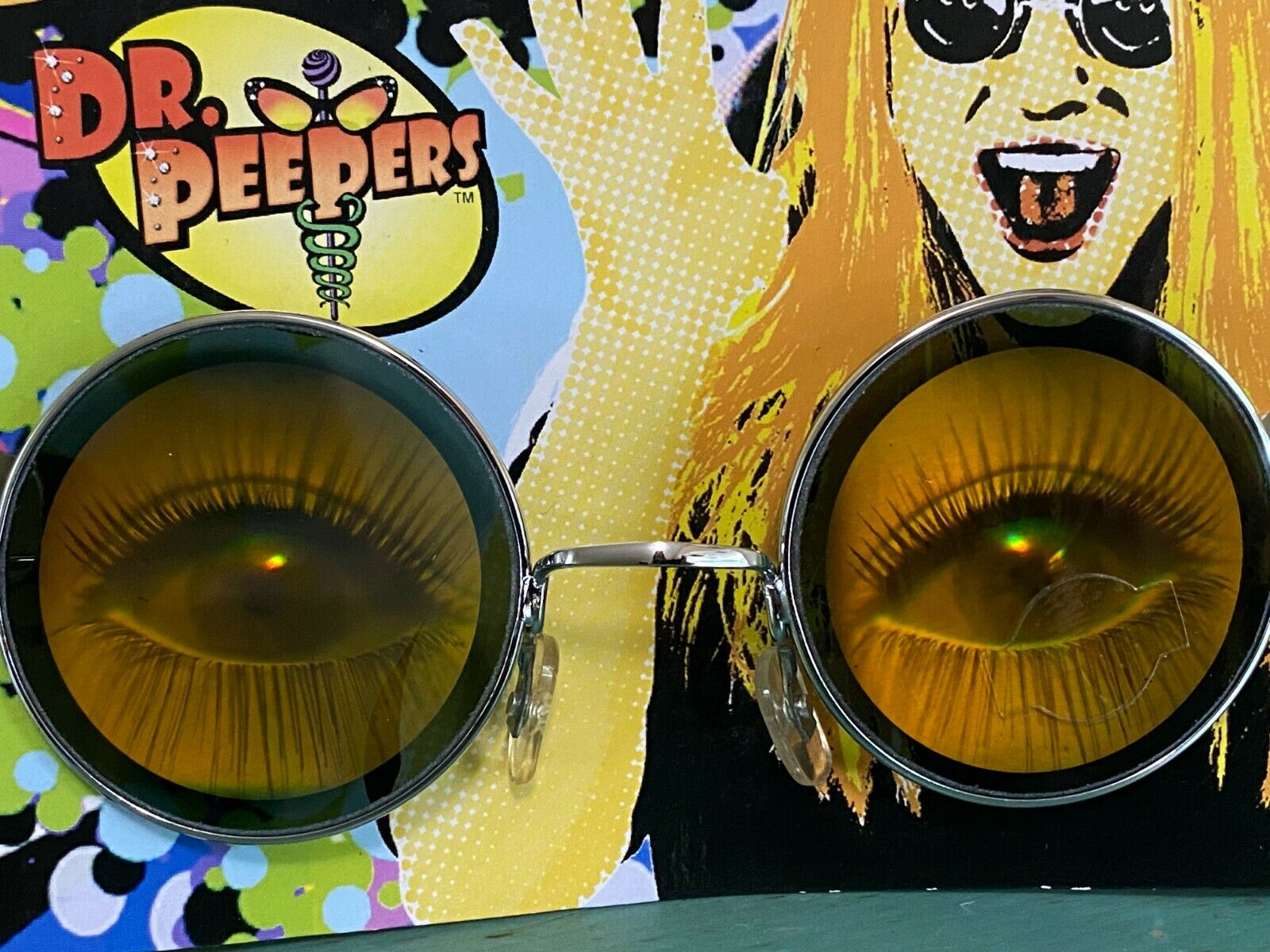 Dr Peepers Holografix Eyelashes Costume Glasses Hologram Big Eyes Novelty - Fresh Stock Dated February 2026