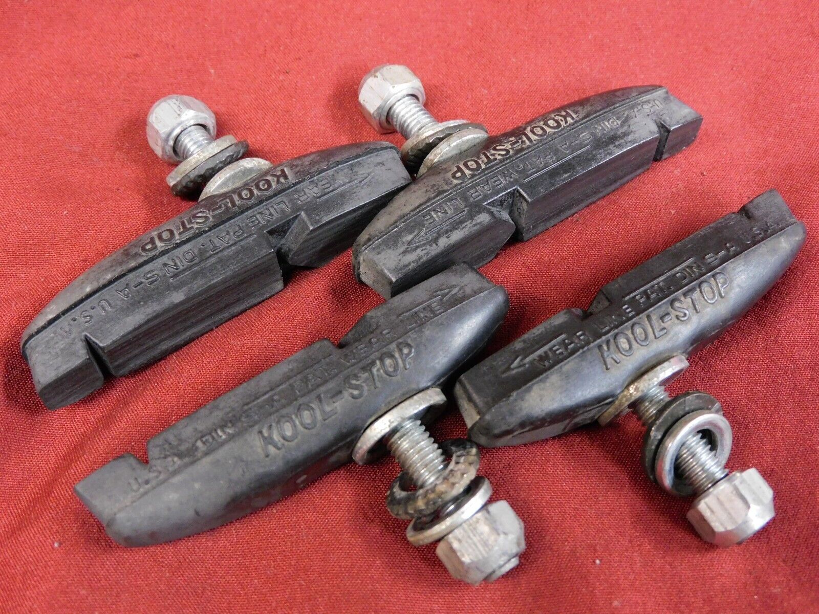 Vintage Set of 4 Kool Stop Threaded stud Brake Shoes Road MTB BMX - Fresh Stock Dated February 2026