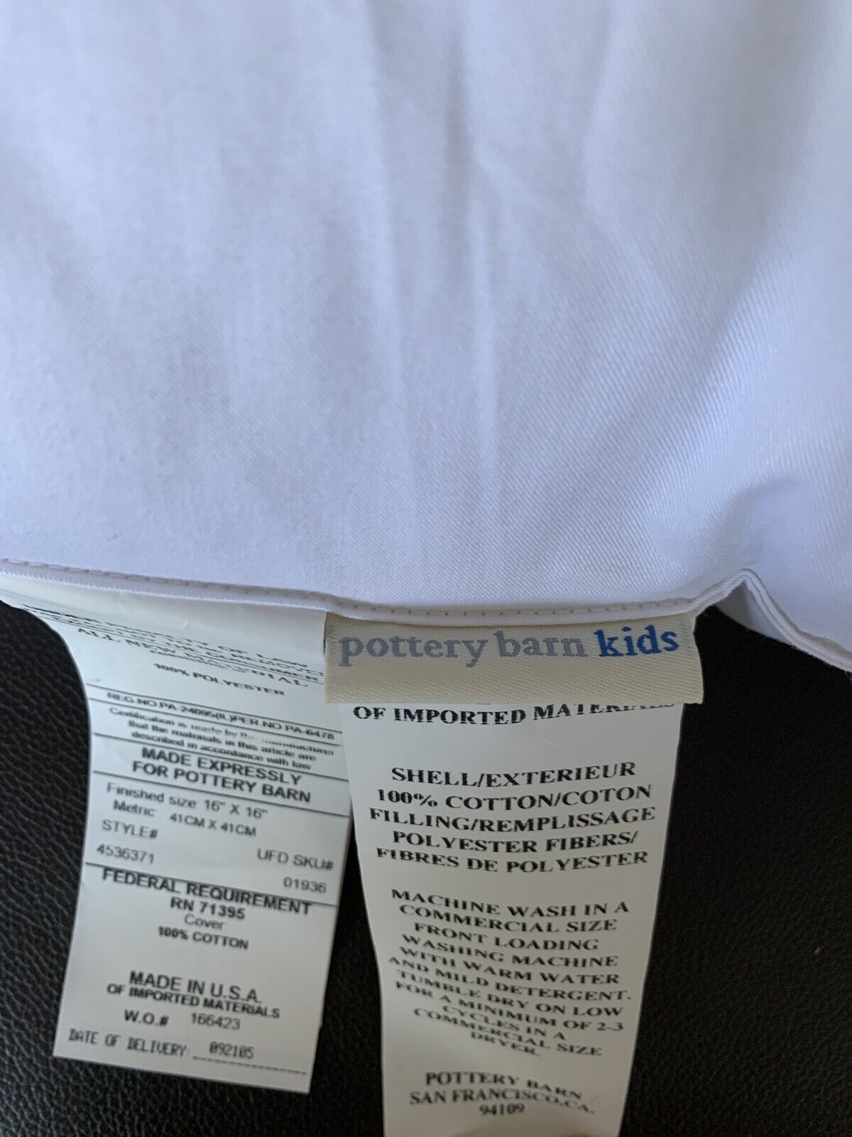 Pottery Barn Kids Pink Embroidered Flower Patches SHAM 16x16 Cover & Insert - Fresh Stock Dated February 2026