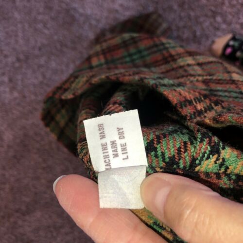 Vintage 70's Plaid Long Maxi Floor A Line Preppy Skirt Green Mustard Brown - Fresh Stock Dated February 2026