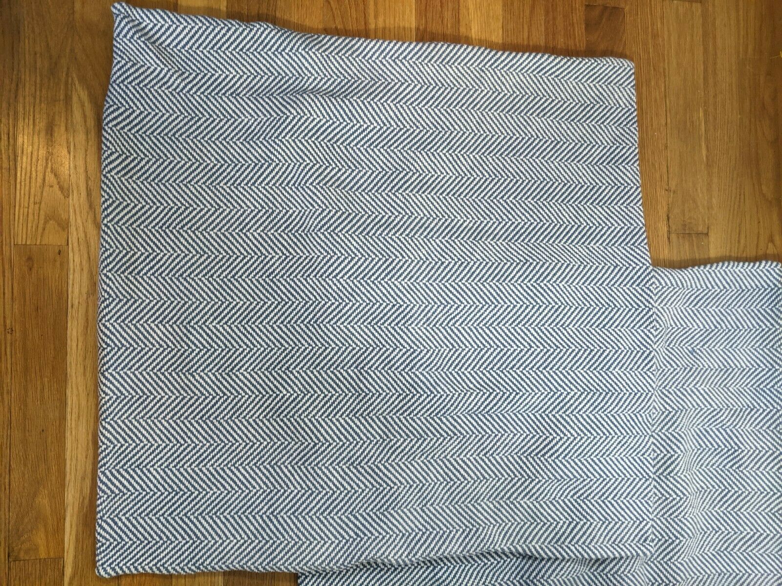 2 Brahms Mount Blue & White Herringbone Woven Pillow Shams 26 x 25 Free Ship - Fresh Stock Dated December 2025