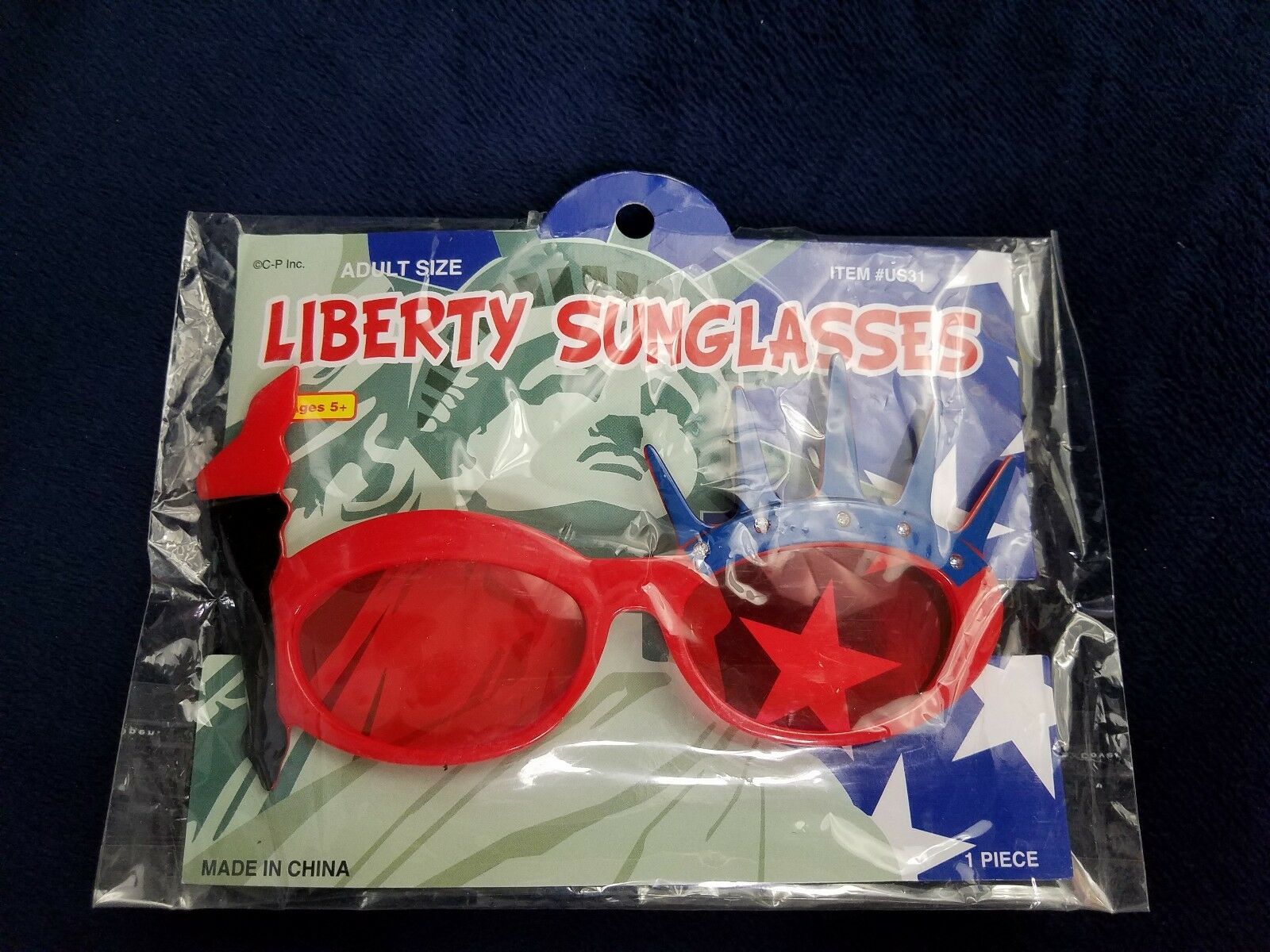 Liberty Sunglasses Red White & Blue 4th Of July Adult Size Fun Dress Up Costume - Fresh Stock Dated February 2026