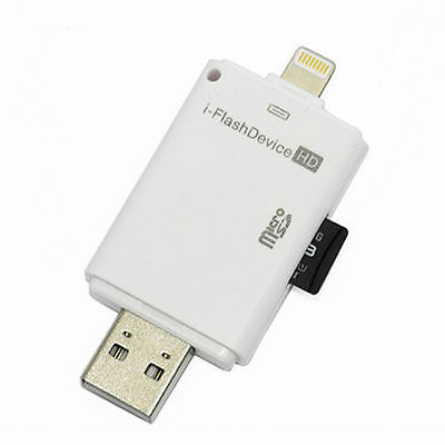 i-FlashDrive Micro SD TF Card Reader Adapter Drive Fr iPad 4 Air Pro iMac PC - Fresh Stock Dated February 2026
