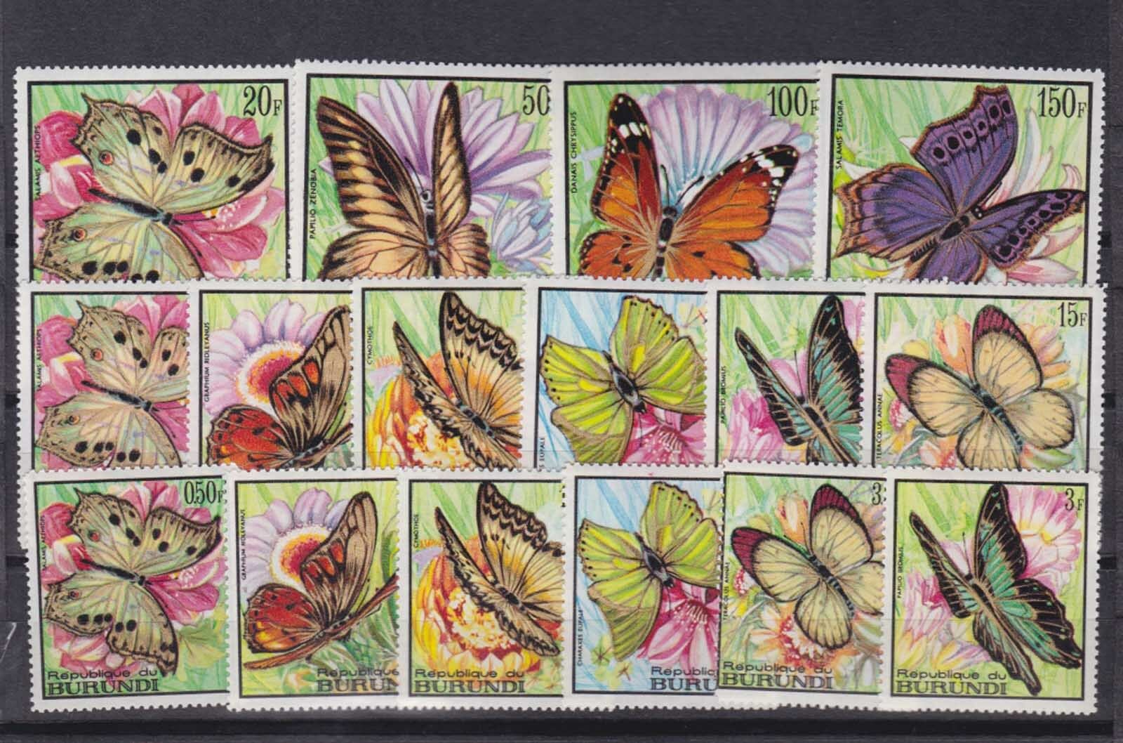 burundi 1968 Sc 240/53,C66/74 buttefly,set  m983 - Fresh Stock Dated January 2026