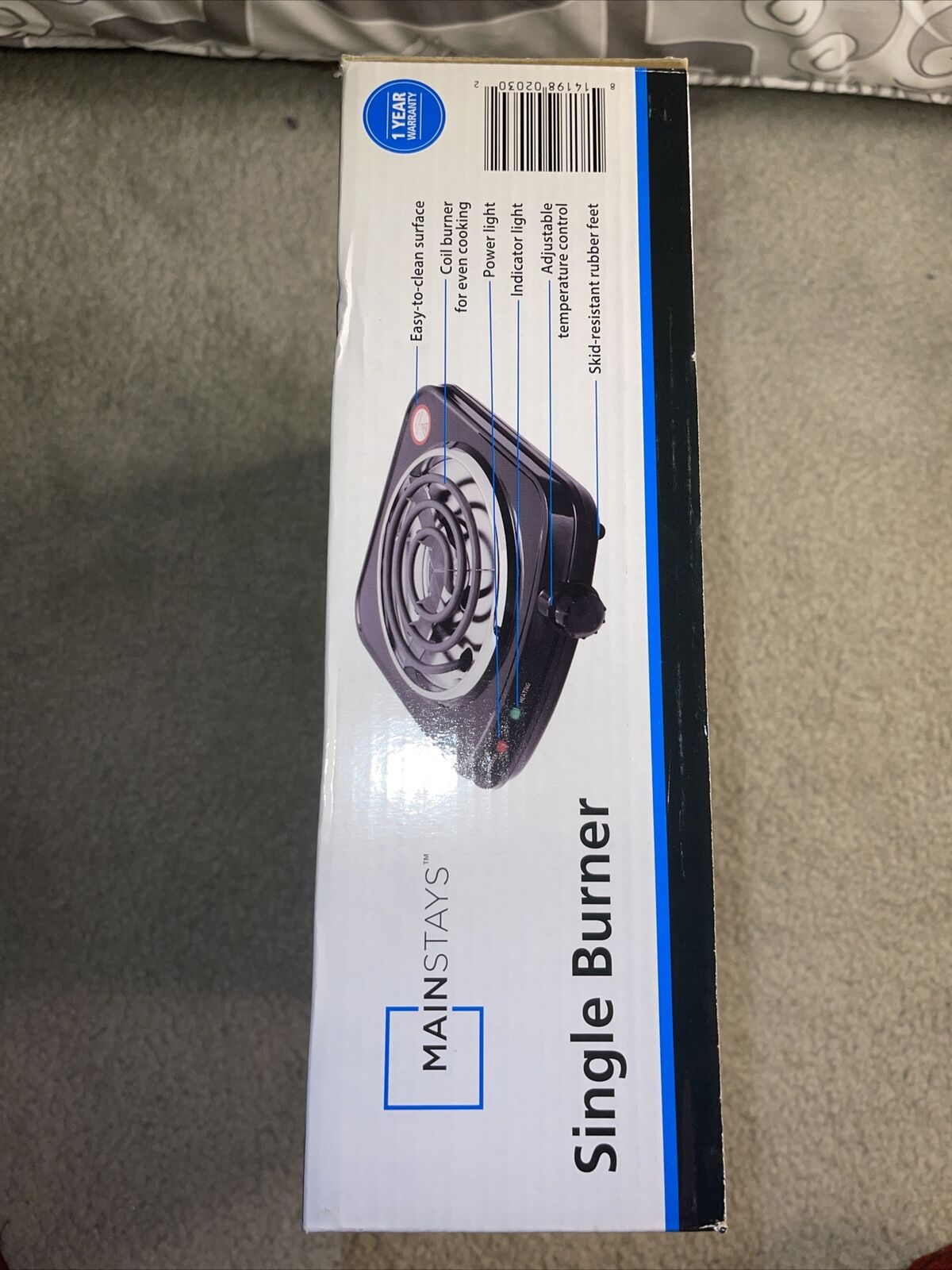 Mainstays Single Burner, 120v~ 1100w, Portable, Easy To Cook, Elegant Classic - Fresh Stock Dated February 2026