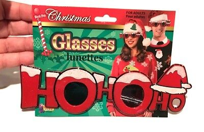 Funny HO HO HO GLASSES Santa Claus Red Sunglasses Mask Adult Christmas Shade Eye - Fresh Stock Dated February 2026