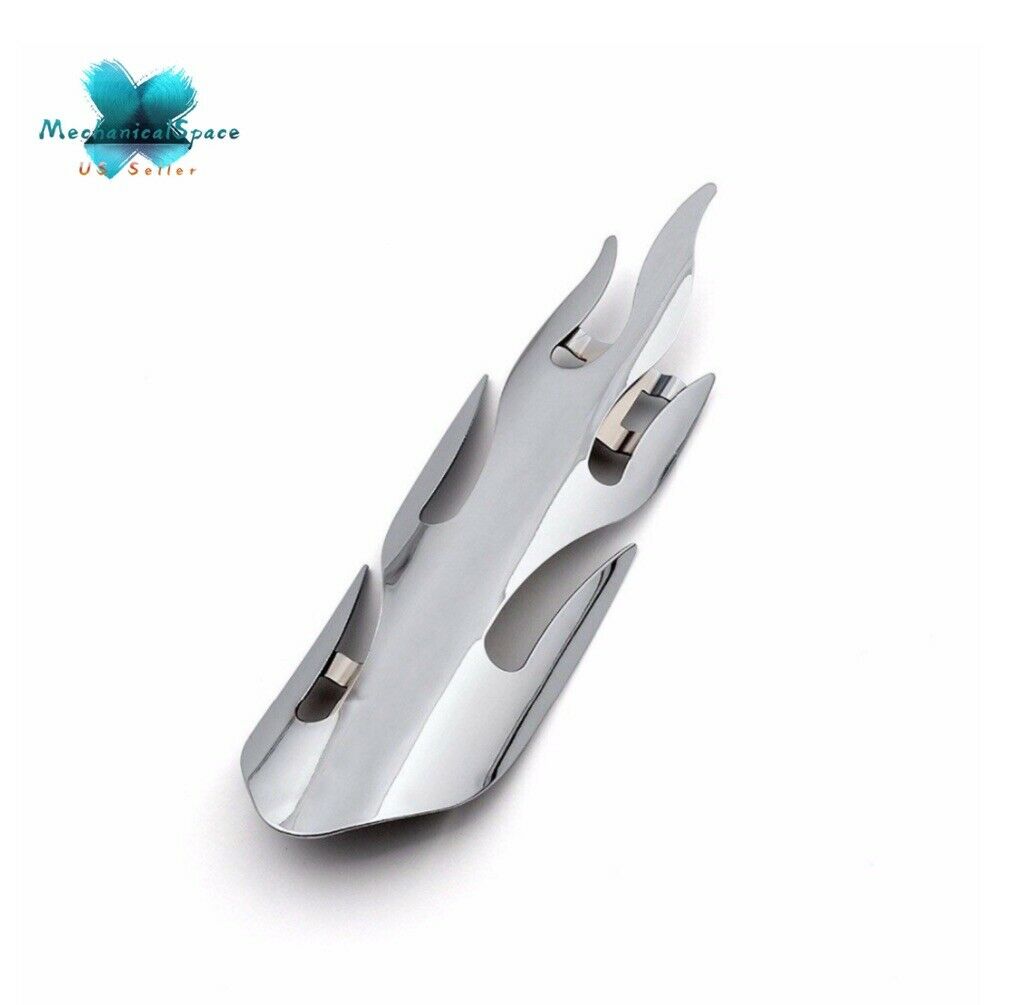 Motorcycle Chrome Exhaust Muffler Pipe Heat Shield Cover Heel Guard For Harley - Fresh Stock Dated February 2026