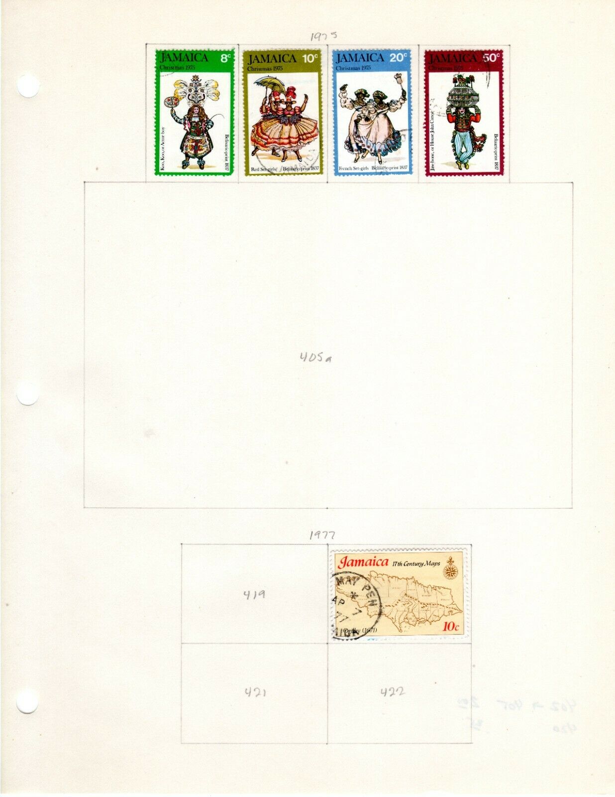 Jamaica Scott 383//444 Mostly Used on 4 Album Pages Issued 1974-1978 - Fresh Stock Dated December 2025