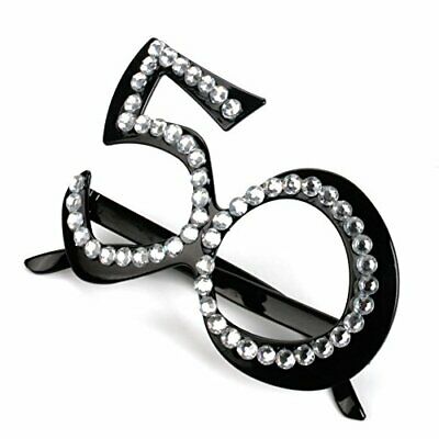 th Birthday Glasses - Number Crystal Frame, Party Favors, Wedding, Funny 50 - Fresh Stock Dated February 2026