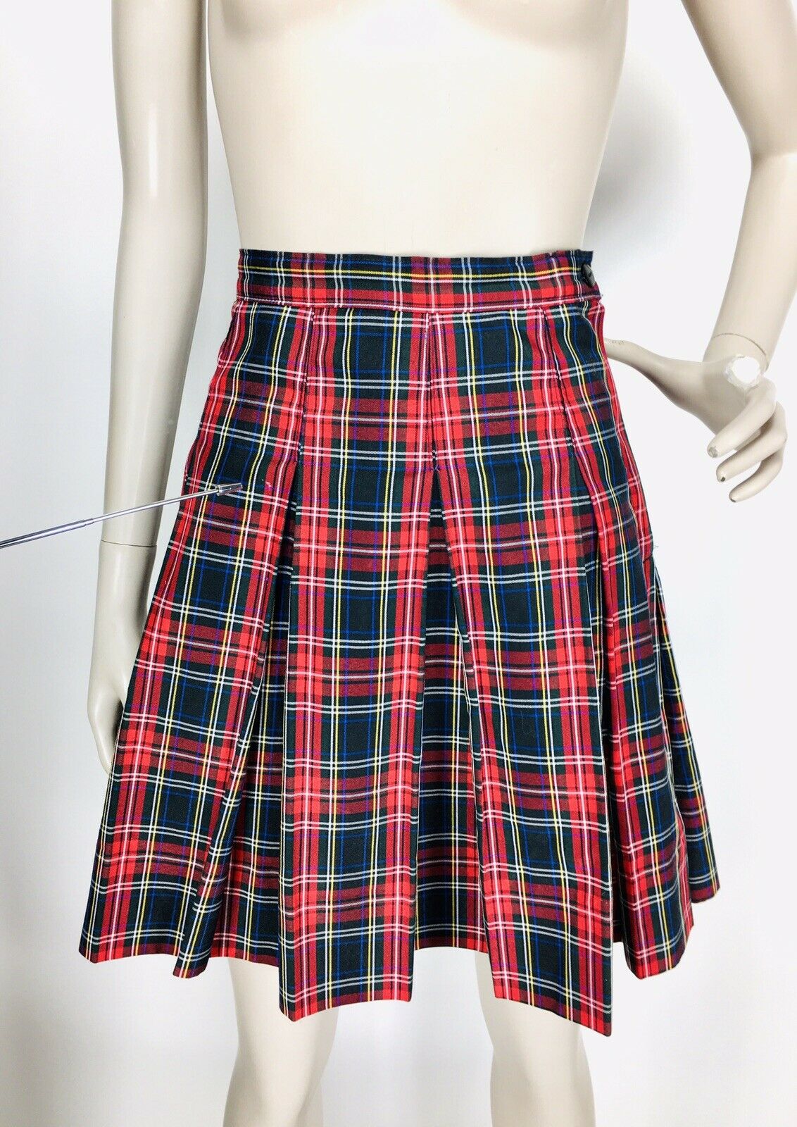 Vintage Dennis Women's Tartan Plaid Pleated School Girl Skirt Size Large USA - Fresh Stock Dated March 2026