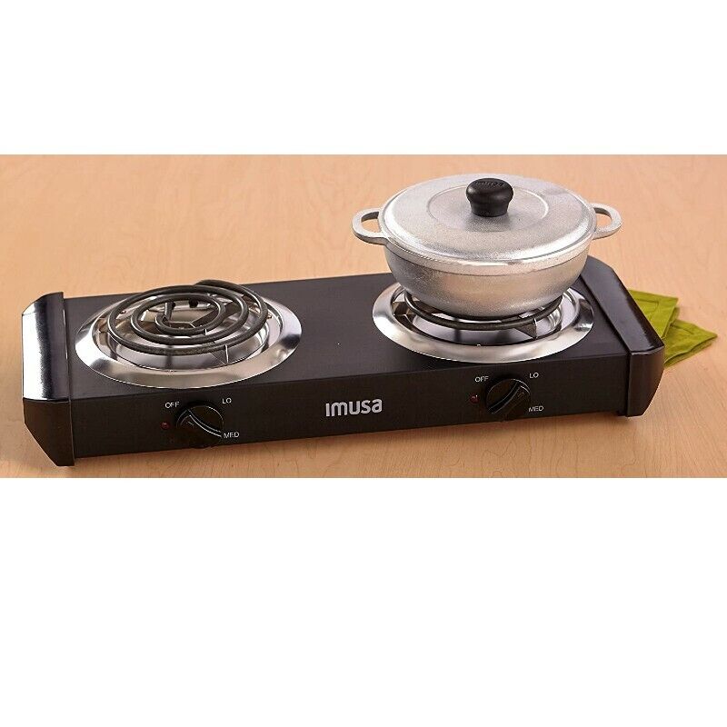 Estufa Cocina Electrica De 2 Hornillas Portatil Elegante y Potente Apartamento - Fresh Stock Dated February 2026