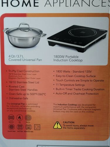 Tramontina 3 Piece Protable Induction Cooking System w/ 4qt Covered Pan - Fresh Stock Dated December 2025