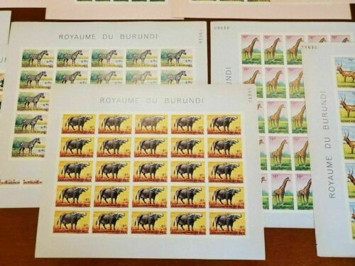 Burundi #73-84 IMPERF Short Set MNH FULL UNCUT SHEETS OF 25!!!!  Showpieces! - Fresh Stock Dated December 2025