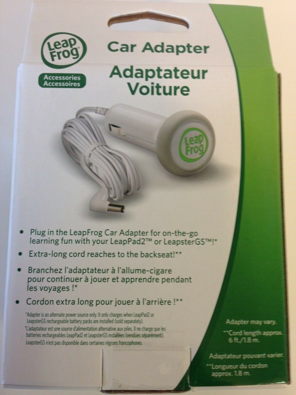 LeapFrog Car Adapter Works with LeapPad 2 or Leapster GS Model:690-11291 - Fresh Stock Dated February 2026