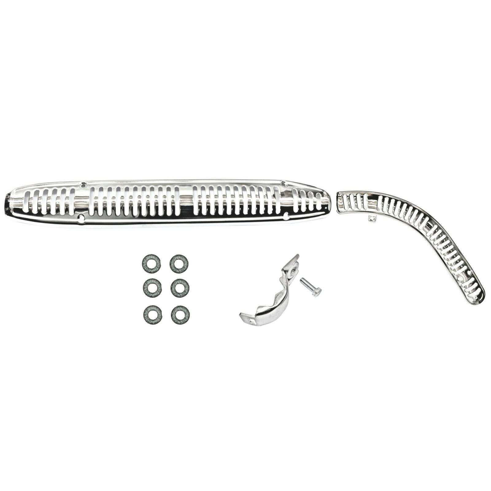 Honda CT110 Trail 110 Front Rear Exhaust Heat Shield Set 80-86 Muffler Pipe - Fresh Stock Dated February 2026