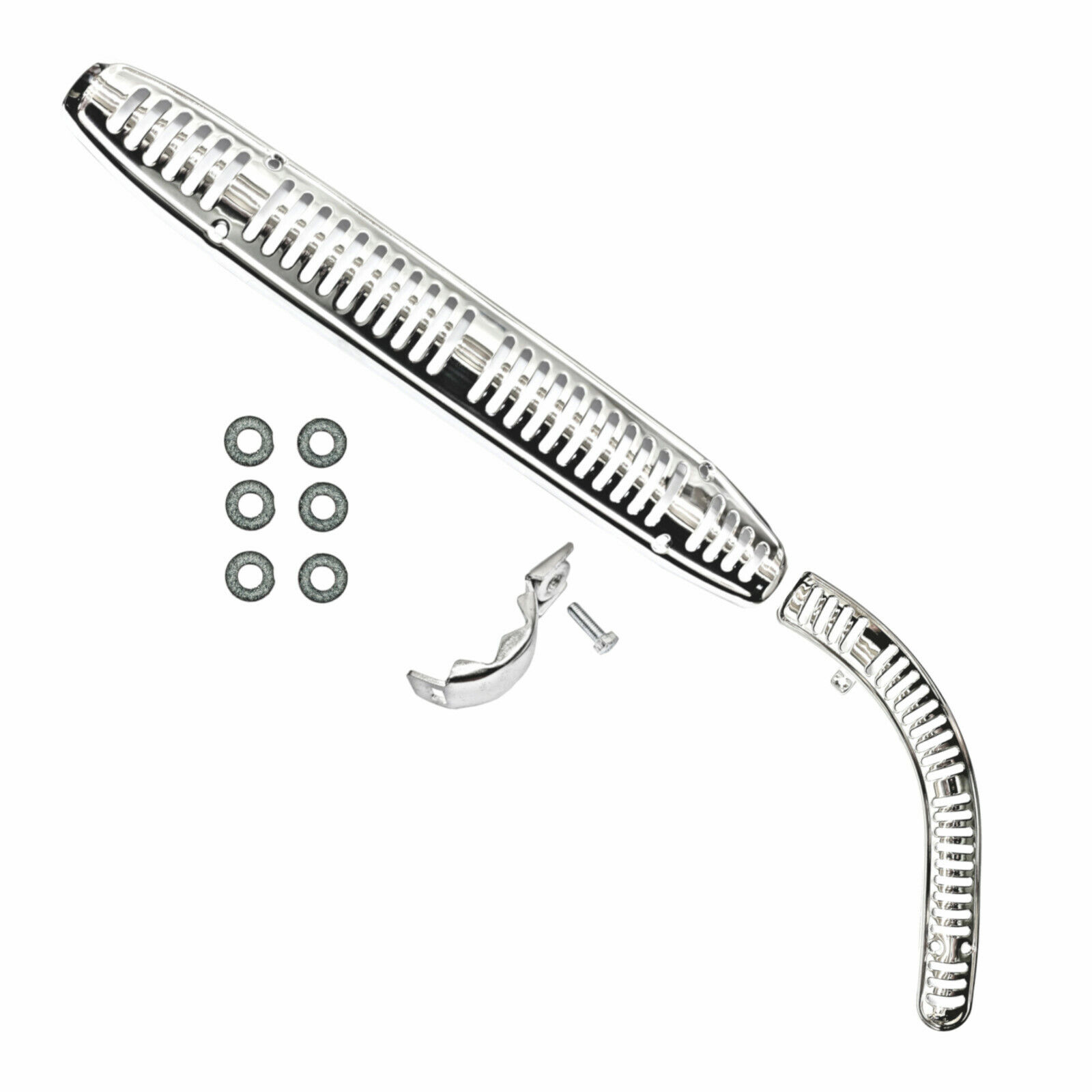 Honda CT110 Trail 110 Front Rear Exhaust Heat Shield Set 80-86 Muffler Pipe - Fresh Stock Dated February 2026